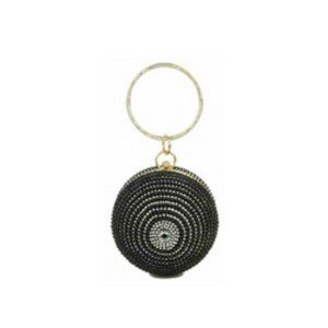 Ball Shape Clutch Purse Party Handbag Rhinestone Ring Handle Evening Bag